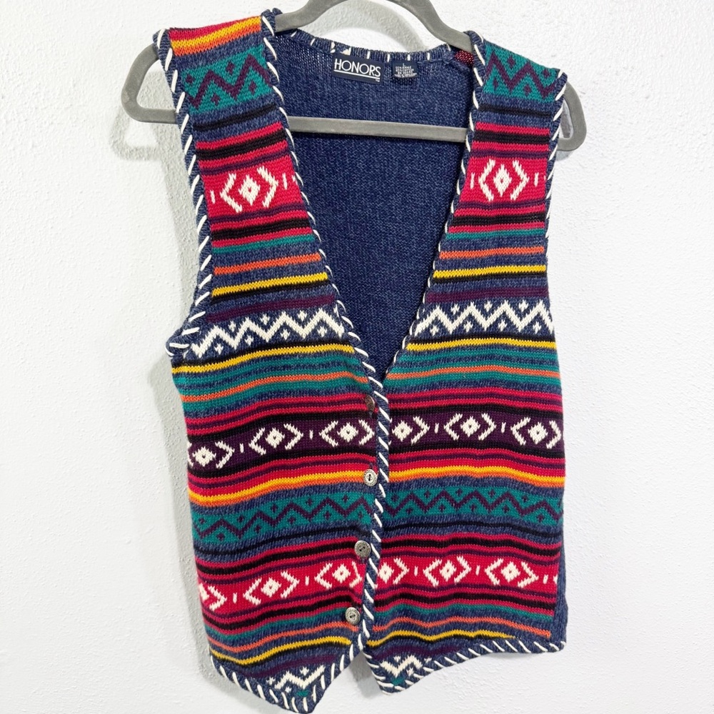 Honors vintage Aztec southwestern Patterned Vest large